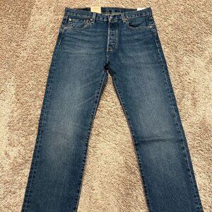 Levi's 501 Straight Leg Button Fly Blue w\ Stretch Men's Sizes